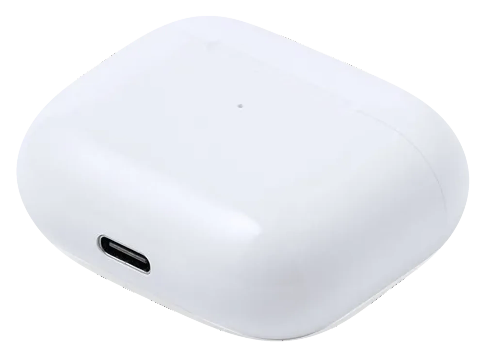 Estuche cuadrado blanco con el puerto USB-C