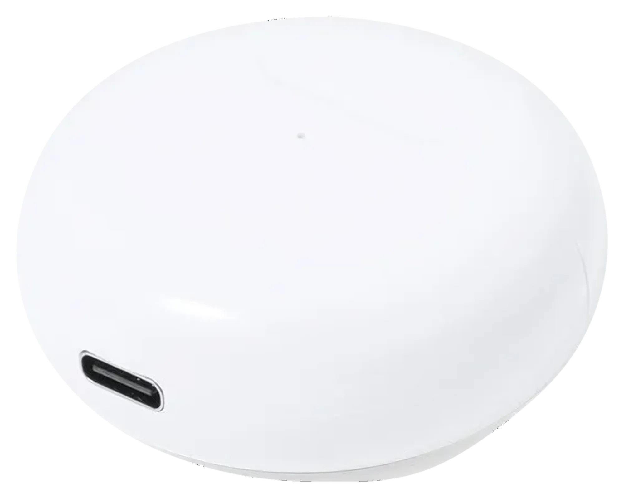 Estuche redondo blanco con el puerto USB-C